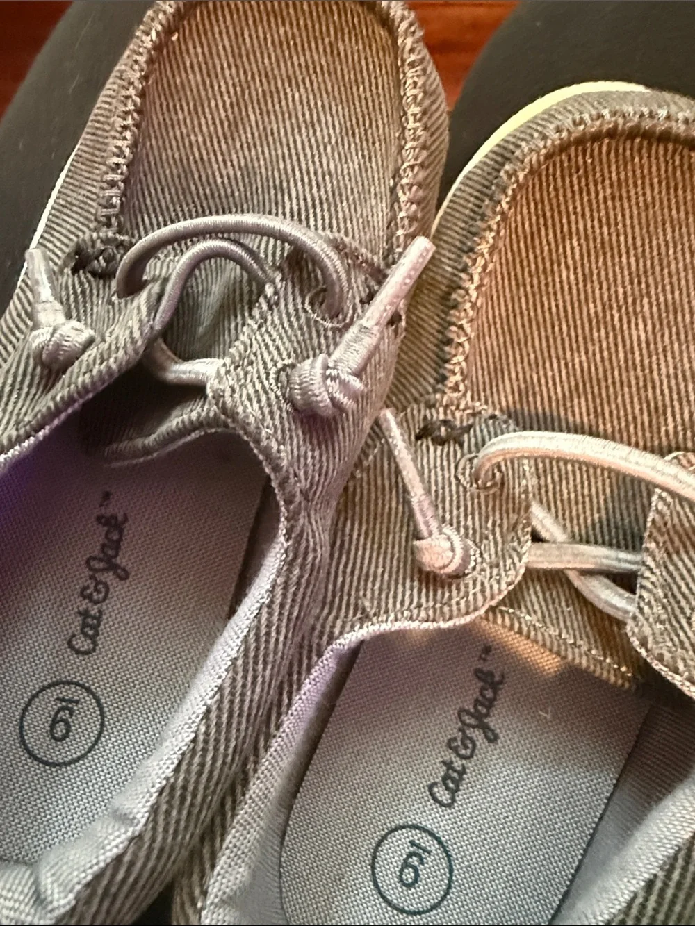 GAP Kids Gray Canvas Moccasin-Style Slip-Ons